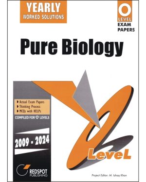 Cover of O Level Pure Biology Yearly Solved Past Papers 2009–2024 including Paper 1 and Paper 2 with step-by-step worked solutions