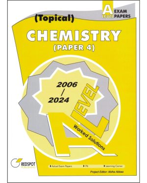 alt="A Level Chemistry Paper 4 Topical Solved Past Papers 2006-2024 Book Cover, featuring step-by-step chemical equations and a molecular structure."
