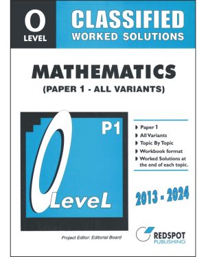 Cover of O Level Classified Mathematics Paper 1 (All Variants) 2015–2024 in unsolved format with worked solutions at the end of each topic