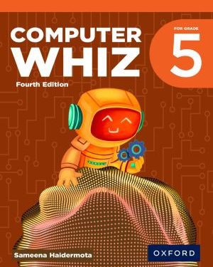Cover of Computer Whiz Book 5 by Sameena M. Haidermota – advanced primary computer studies book.