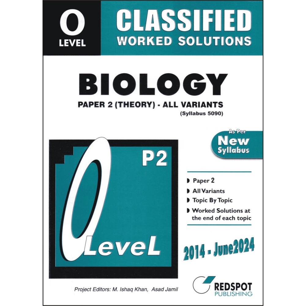 Cover of O Level Classified Biology P2 (All Variants) workbook format with worked solutions at the end of each topic