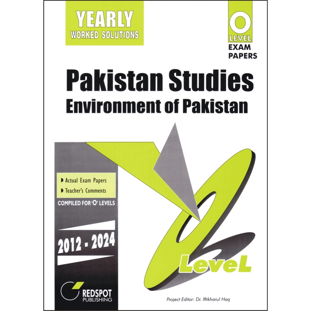 Cover of O Level Pakistan Studies (Environment of Pakistan) 2012–2024 Paper 2 with full worked solutions