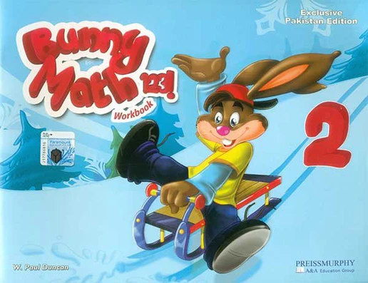 Bunny Maths 123! Workbook 2 by Paul W. Duncan – colorful early math workbook for preschoolers focusing on counting, addition, and subtraction
