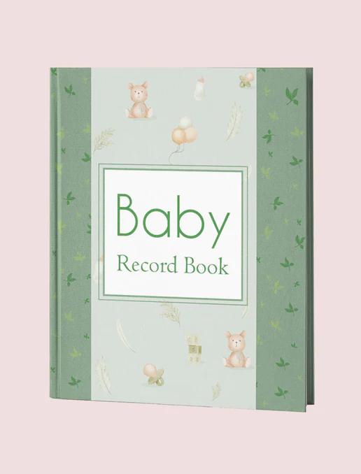 Cover of Baby Record Book by Shama Zain – keepsake baby memory album to record milestones, photos, and special moments