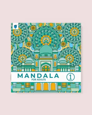 Cover of Mandala for Adults Book 1 by Nadia Nezam – intricate adult mandala colouring book for stress relief and mindfulness