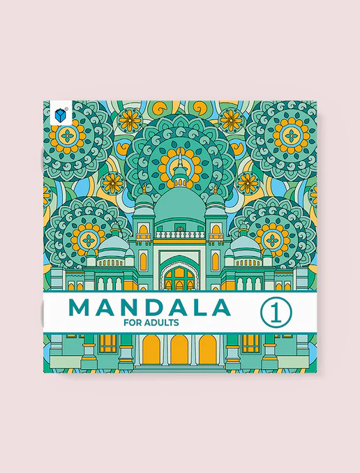 Cover of Mandala for Adults Book 1 by Nadia Nezam – intricate adult mandala colouring book for stress relief and mindfulness