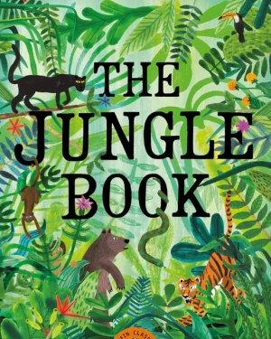 Book cover of Puffin Classics: The Jungle Book by Rudyard Kipling — classic adventure of Mowgli, Baloo, and Bagheera in the Indian jungle.