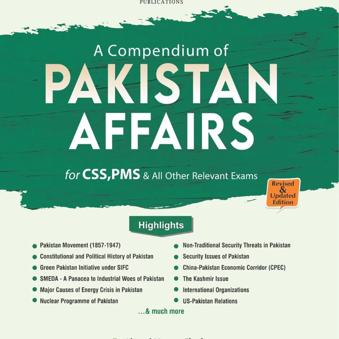 Cover of A Compendium of Pakistan Affairs by Dr. Ahmed Hassan Chatha – JWT, a comprehensive guide for CSS, PMS, and other competitive exams.