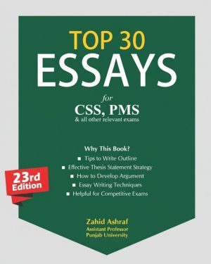 Cover of Top 30 Essays by Zahid Ashraf, published by Jahangir World Times (JWT), CSS and PMS essay preparation book.