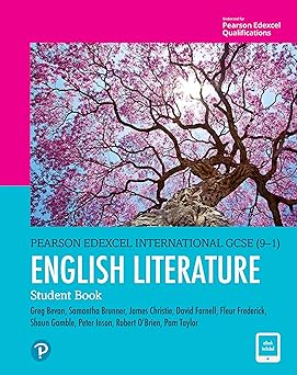 Cover of Pearson Edexcel International GCSE (9–1) English Literature Student Book by Greg Bevan, Samantha Brunner, and James Christie — Pearson textbook for International GCSE English Literature students.