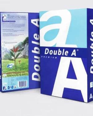 Double A 70 GSM A4 printing paper ream for office, school, and home use.