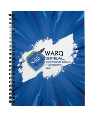 Warq 4 Subjects Spiral Notebook 100 Sheets 200 Pages Blue Al-Zahrawi Edition by Tick Industries