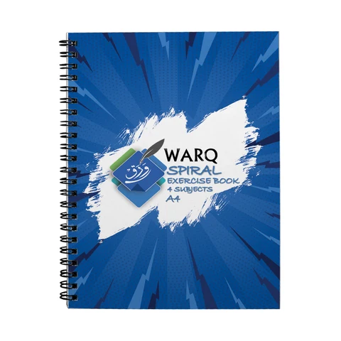 Warq 4 Subjects Spiral Notebook 100 Sheets 200 Pages Blue Al-Zahrawi Edition by Tick Industries