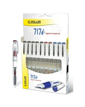 Dollar 717i Transparent Fountain Pen Pack of 10